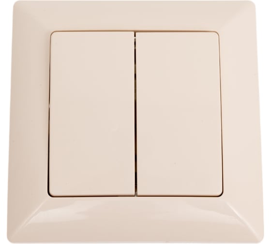 Изображение товара Выключатель Intro Solo 4-104-02 двухклавишный 10А-250В, IP20, СУ, слоновая кость, Б0053586