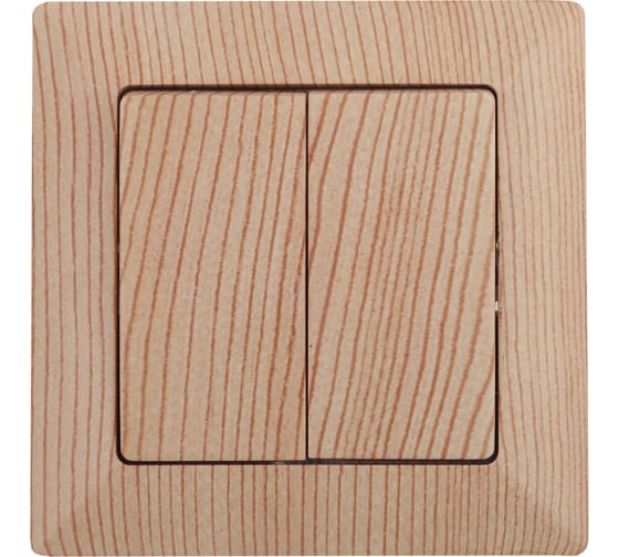 Изображение товара Выключатель Intro Solo 4-104-11 двухклавишный 10А-250В, IP20, СУ, сосна, Б0053592