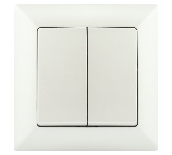 Изображение товара Выключатель Intro Solo 4-104-06 двухклавишный 10А-250В, IP20, СУ, перламутр, Б0053590