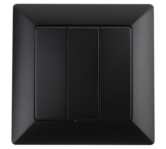 Изображение товара Выключатель Intro Solo 4-106-05 трехклавишный 10А-250В, IP20, СУ, антрацит, Б0053605