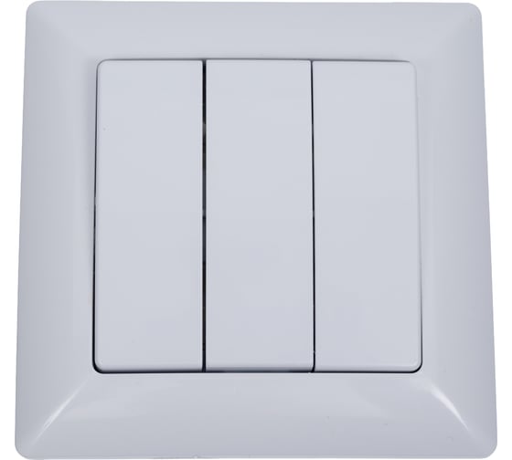 Изображение товара Выключатель Intro Solo 4-106-01 трехклавишный 10А-250В, IP20, СУ, белый, Б0053601