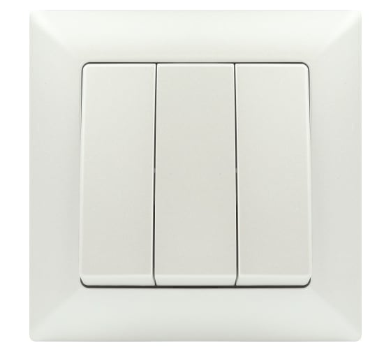 Изображение товара Выключатель Intro Solo 4-106-06 трехклавишный 10А-250В, IP20, СУ, перламутр, Б0053606