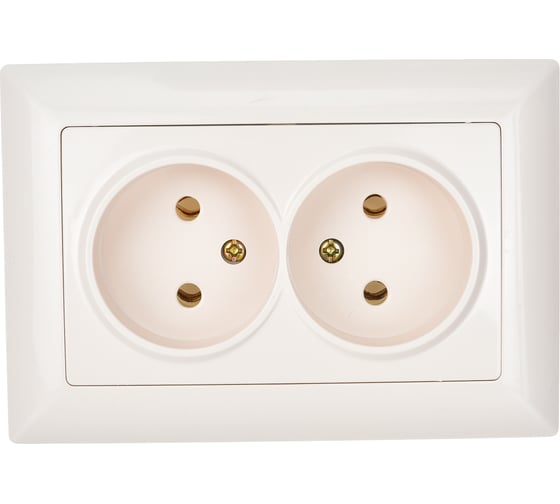 Изображение товара Розетка Intro Solo 4-204-02 без заземления 2x2P, 16А-250В, IP20, СУ, слоновая кость, Б0053667