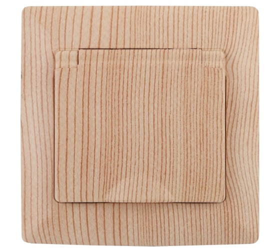 Изображение товара Розетка Intro Solo 4-203-11 с заземлением 2P+E Schuko с крышкой, 16А-250В, IP20, СУ, сосна, Б0053665