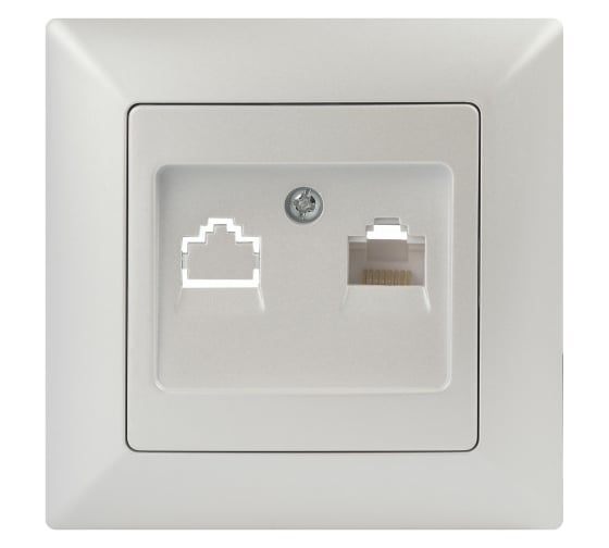 Изображение товара Розетка Intro Solo 4-303-06 информационная RJ45, IP20, СУ, перламутр, Б0053993