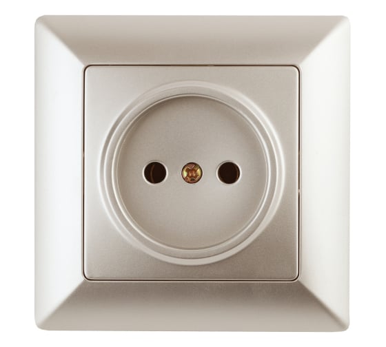 Изображение товара Розетка Intro Solo 4-201-04 без заземления 2P, 16А-250В, IP20, СУ, шампань, Б0053644