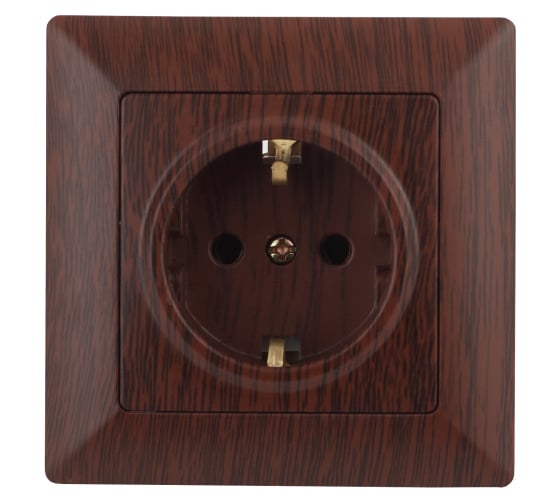 Изображение товара Розетка Intro Solo 4-202-10 с заземлением 2P+E Schuko, 16А-250В, IP20, СУ, венге, Б0053655