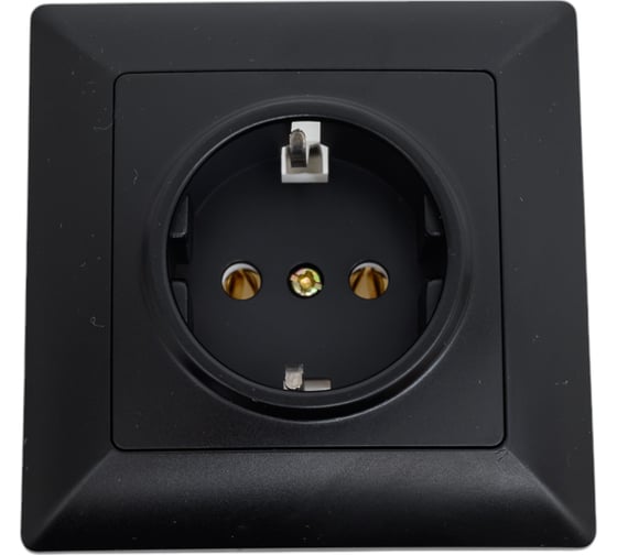 Изображение товара Розетка Intro Solo 4-202-05 с заземлением 2P+E Schuko, 16А-250В, IP20, СУ, антрацит, Б0053653