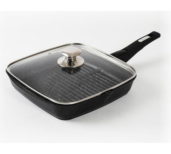 Изображение товара Квадратная сковорода-гриль Мечта АП Гранит black 26х26 см, со съемной ручкой и стеклянной крышкой с066802