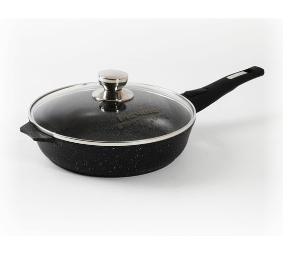 Изображение товара Сковорода Мечта АП Гранит black 28 см, со съемной ручкой и стеклянной крышкой с028802