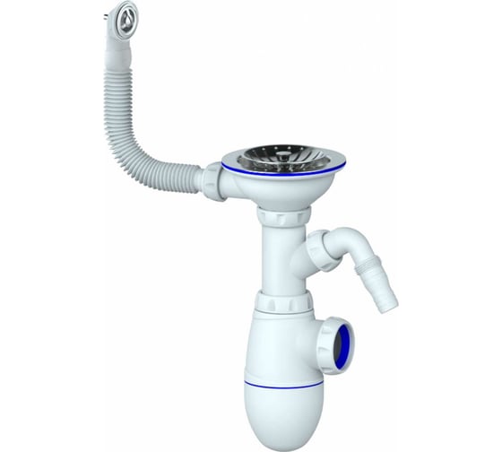 Изображение товара Сифон Unicorn B431V 3 1/2х40 с круглым переливом, с носиком винт, шток, ручка - латунь 533282