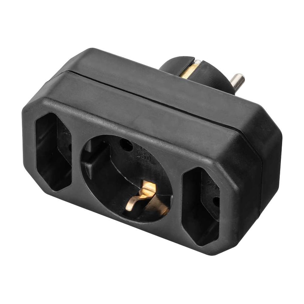 Изображение товара Блок на 3 гнезда TDM ELECTRIC SQ1806-0301 черный 16 А