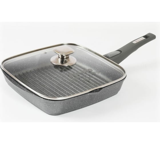 Изображение товара Квадратная сковорода-гриль Мечта АП Гранит 24х24 см, со съемной ручкой и стеклянной крышкой с064701