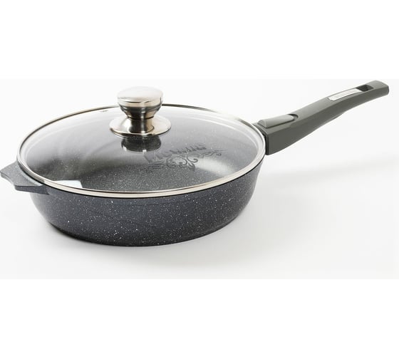 Изображение товара Сковорода Мечта АП Гранит 30 см, со съемной ручкой и стеклянной крышкой с030701