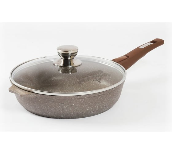 Изображение товара Сковорода мечта АП Гранит brown 22 см, со съемной ручкой и стеклянной крышкой с022806