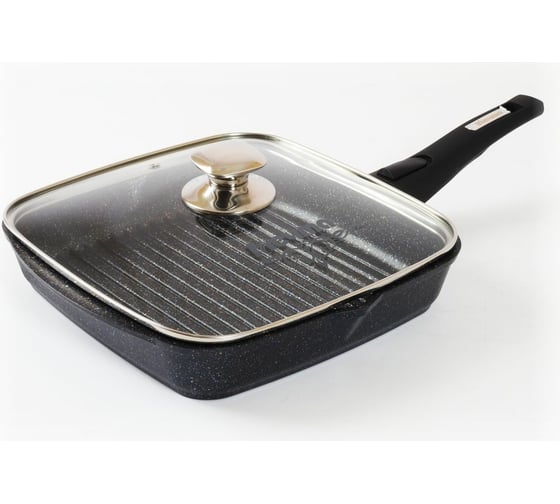 Изображение товара Квадратная сковорода-гриль Мечта АП Гранит star 26х26 см, с ручкой и стеклянной крышкой с066803