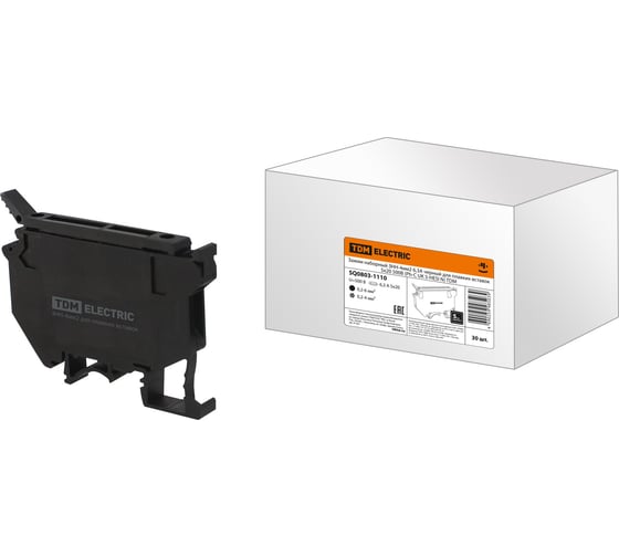 Изображение товара Наборный зажим TDM ELECTRIC ЗНН-4мм2 6,3А черный для плавких вставок 5x20 500В Ph-C UK 5-HESI N SQ0803-1110