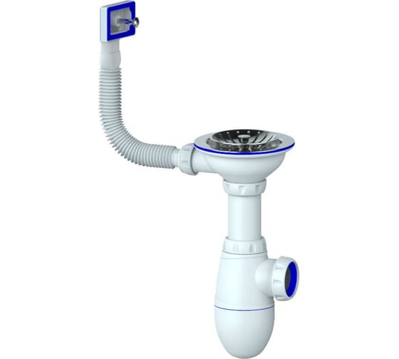 Изображение товара Сифон Unicorn B410P 3 1/2х40 с прямоугольным переливом 544817