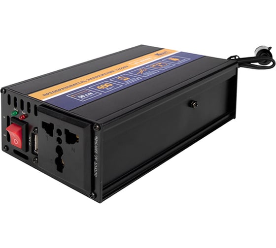 Изображение товара Автомобильный инвертор KRAFT, 12/220V, 400W KT 835669