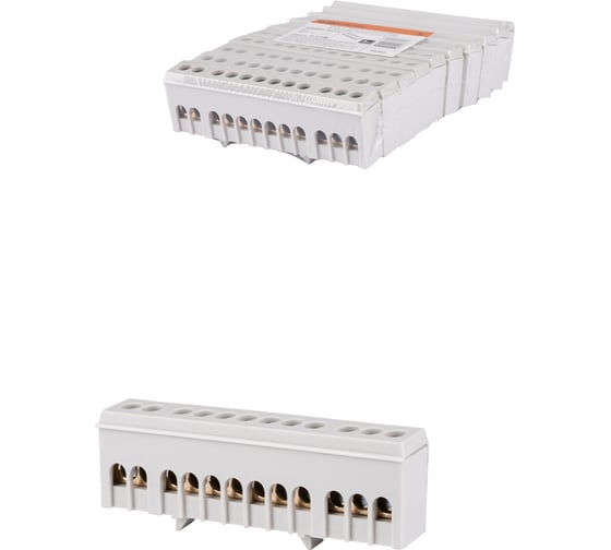 Изображение товара Шина TDM ELECTRIC L фаза, в сером изоляторе, на DIN-рейку, 6x9мм, 12 групп SQ0801-0212