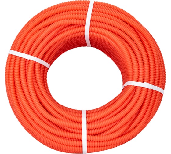 Изображение товара Гофрированная труба REXANT из ПНД с зондом, d16 мм, оранжевая, 100 м 28-0016-5