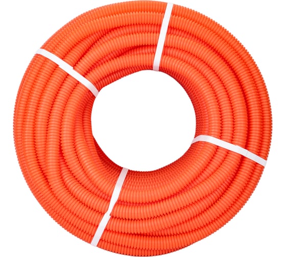Изображение товара Гофрированная труба REXANT из ПНД с зондом, d 25 мм, оранжевая, 50 м 28-0025-5