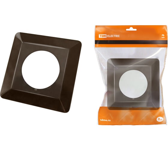 Изображение товара Одноместная защитная рамка для выключателей TDM ELECTRIC 130х130 мм, шоколад SQ1822-0004