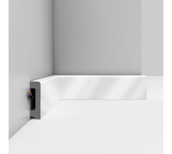 Изображение товара Плинтус напольный Decomaster D234-114ДМ 58x16x2400 мм белый глянец D234-114 ДМ