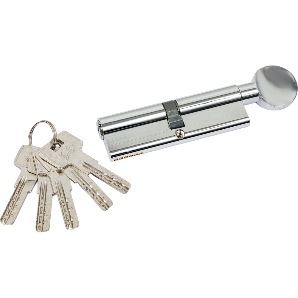 Изображение товара Цилиндровый механизм Вантаж 5 ключей ZС100, хром, 50/50, двухсторонний