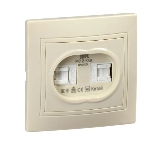 Изображение товара Розетка GENERICA KVARTA 2ая компьютерная РК12-ККм крем. KV-K20-K33