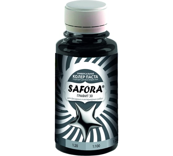 Изображение товара Универсальная колеровочная паста SAFORA 30 графит 100 мл 30