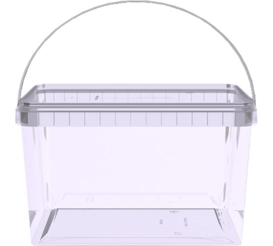 Изображение товара Прямоугольное ведро Тара.ру п/п 2 л, с крышкой, с ручкой, прозрачное 21487