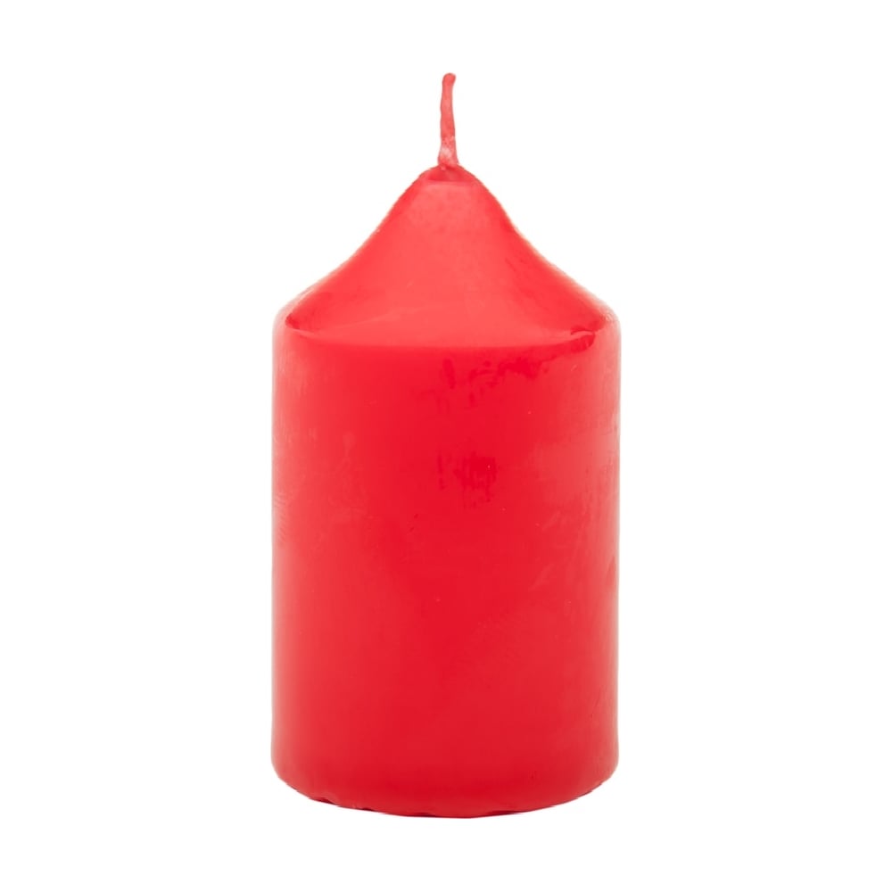Свеча Антей Candle свеча цилиндр парафиновая красный металлик 4×6 см