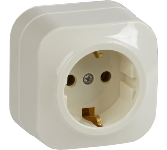 Изображение товара 1-ая розетка IEK РС20-3-ХК с з/к о/у 16А GLORY кремовый ERH11-K33-16