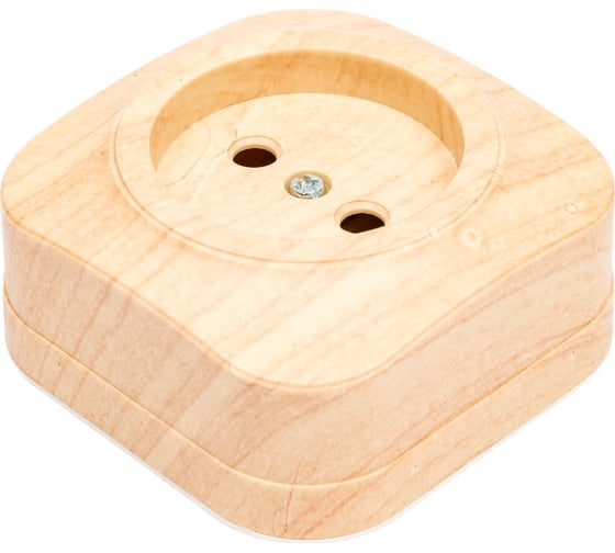 Изображение товара 1-ая розетка IEK РС20-2-ХС без з/к о/у 10А GLORY сосна ERH10-K34-10