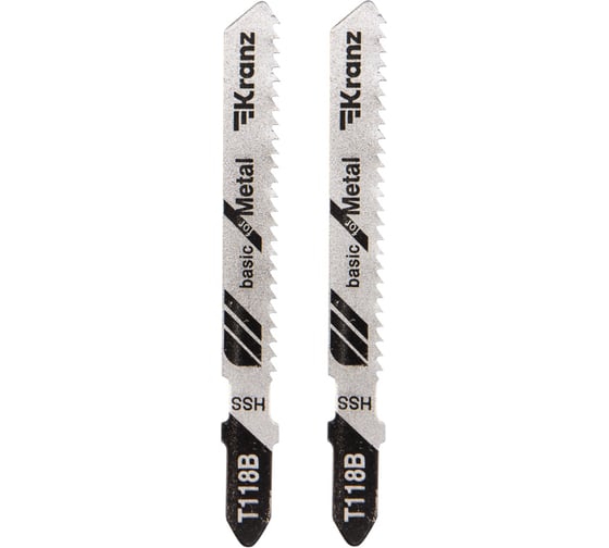 Изображение товара Пилка для лобзика по металлу T118B 76 мм,12 зубьев на дюйм, 2 шт KRANZ KR-92-0313