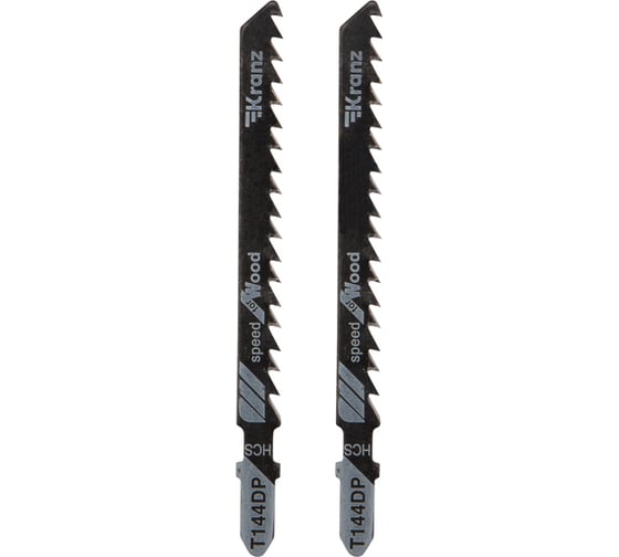 Изображение товара Пилка для лобзика по дереву T144DP 100 мм, шаг 4.2 мм, 2 шт KRANZ KR-92-0317