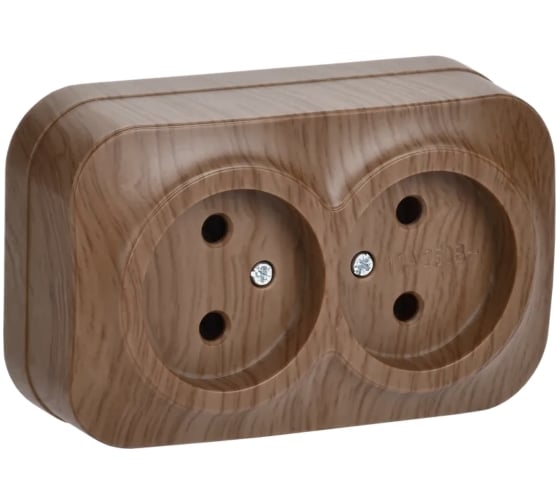 Изображение товара 2-ая розетка IEK РС22-2-ХД без з/к о/у 10А GLORY дуб ERH20-K24-10