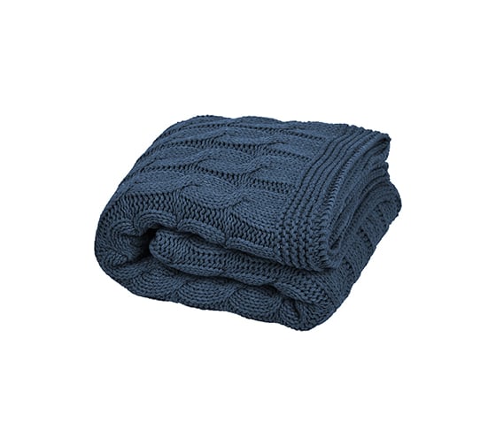 Изображение товара Вязаный плед QWERTY Nordvic, 160x120 см, цвет графитовый, 60 хлопок, 40 полиэстр 66505