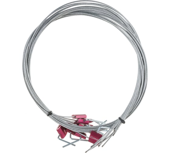 Изображение товара Тросовая пломба ООО Пломба.Ру D1 8 мм. L1500 мм. Цвет красный 10 шт. Т-0-2211 41702