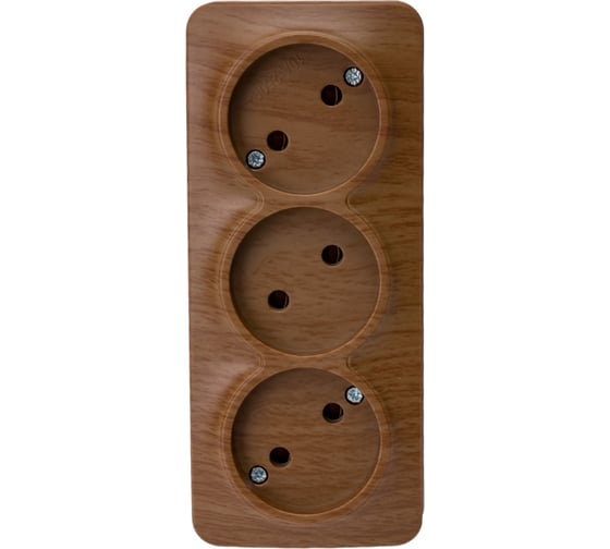 Изображение товара 3-ая розетка IEK РС23-2-ХД без з/к о/у 10А GLORY дуб ERH30-K24-10