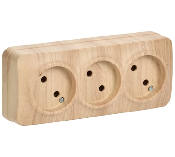 Изображение товара 3-ая розетка IEK РС23-2-ХС без з/к о/у 10А GLORY сосна ERH30-K34-10