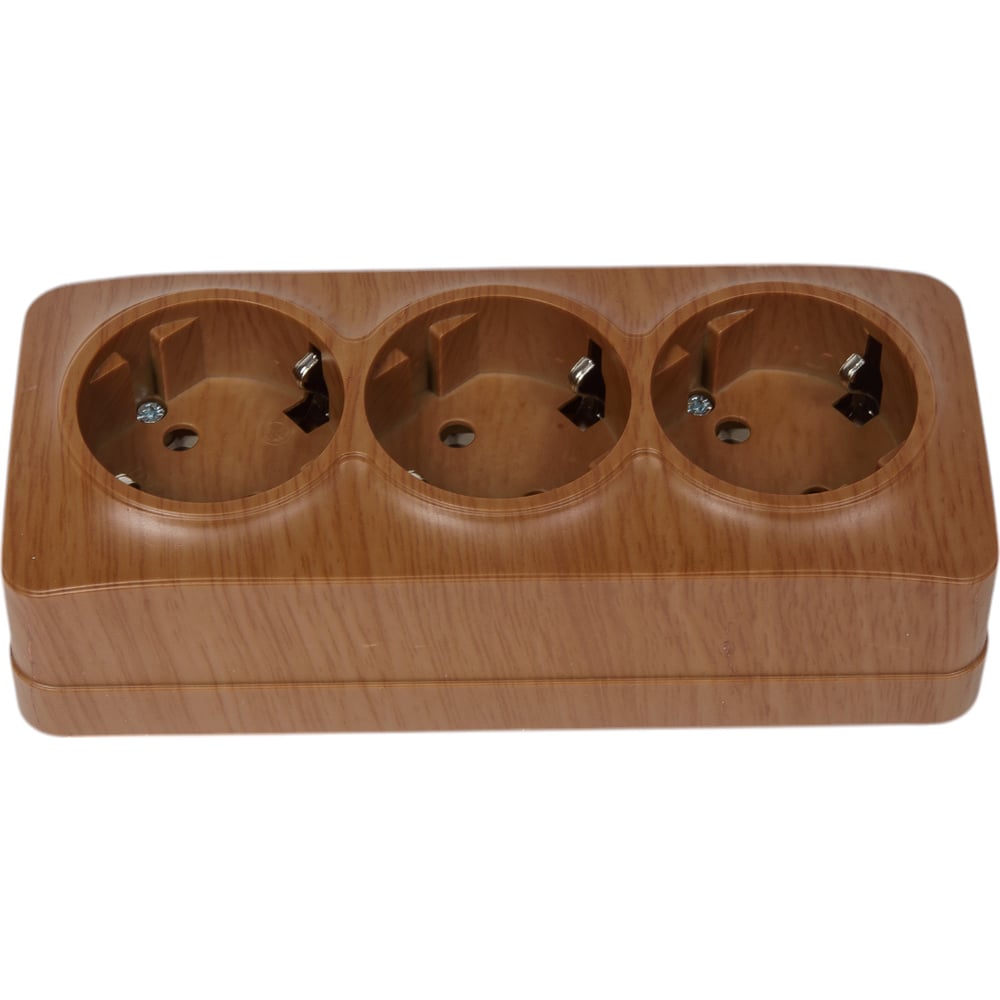 Изображение товара Розетка IEK РС23-3-ХД 16А с заземлением серия GLORY дуб