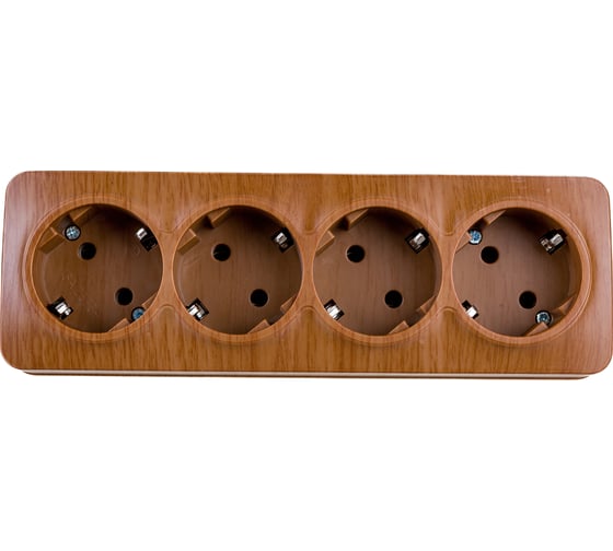 Изображение товара 4-ая розетка IEK РС24-3-ХД с з/к о/у 16А GLORY дуб ERH41-K24-16