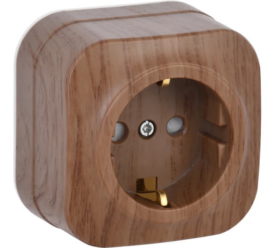 Изображение товара 1-ая розетка IEK РСш20-3-ХД с з/к и з/ш о/у 16А GLORY дуб ERH14-K24-16