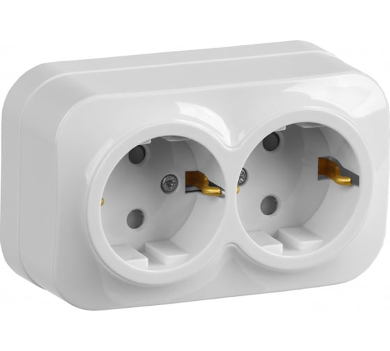 Изображение товара 2-ая розетка IEK РСш22-3-ХБ с з/к и з/ш о/у 16А GLORY белый ERH24-K01-16