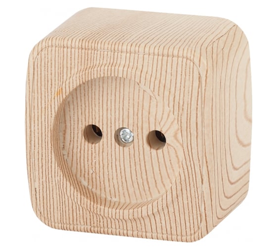 Изображение товара Розетка Intro Polo 3-201-11 без заземления 2P, 16A-250В, IP20, открытая установка, сосна, Б0053556