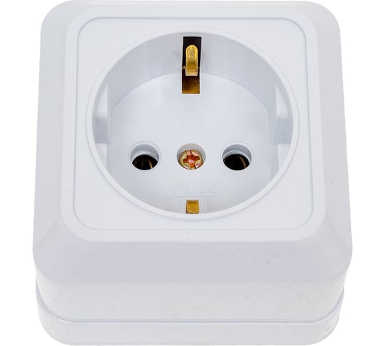 Изображение товара Розетка Intro Quadro 2-202-01 с заземлением 2P+E Schuko, 16А-250В, IP20, открытая установка, белый, Б0053783