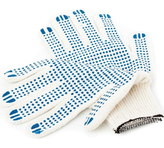 Изображение товара Перчатки ООО Дом Плёнки Самара, 7.5 класс, 5 ниток, с ПВХ, белые 4603302908782