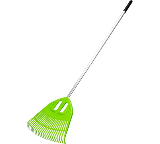 Изображение товара Веерные пластиковые грабли PALISAD 495x1680 мм, 23 плоских зуба, алюминиевый черенок 61805